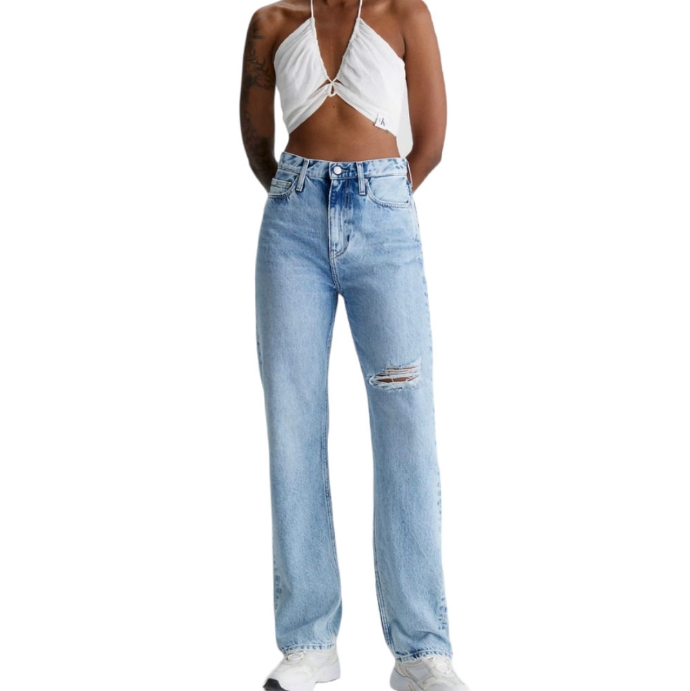 CALVIN KLEIN High Rise Straight Leg Jeans ~ NWT